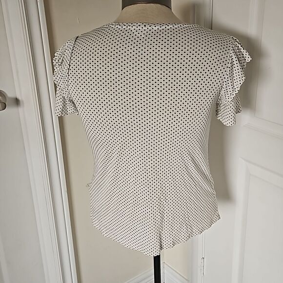H&M Women's Bundle Of 2 Top Polka Dot Ruffles Sleeves Black/White - Picture 4 of 16